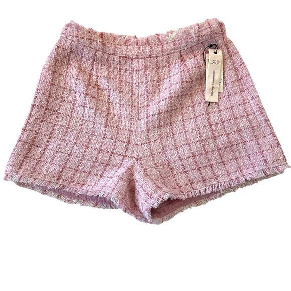 NWT Cinq a sept Coronado Tweed Pink High Waisted Shorts - Picture 3 of 10